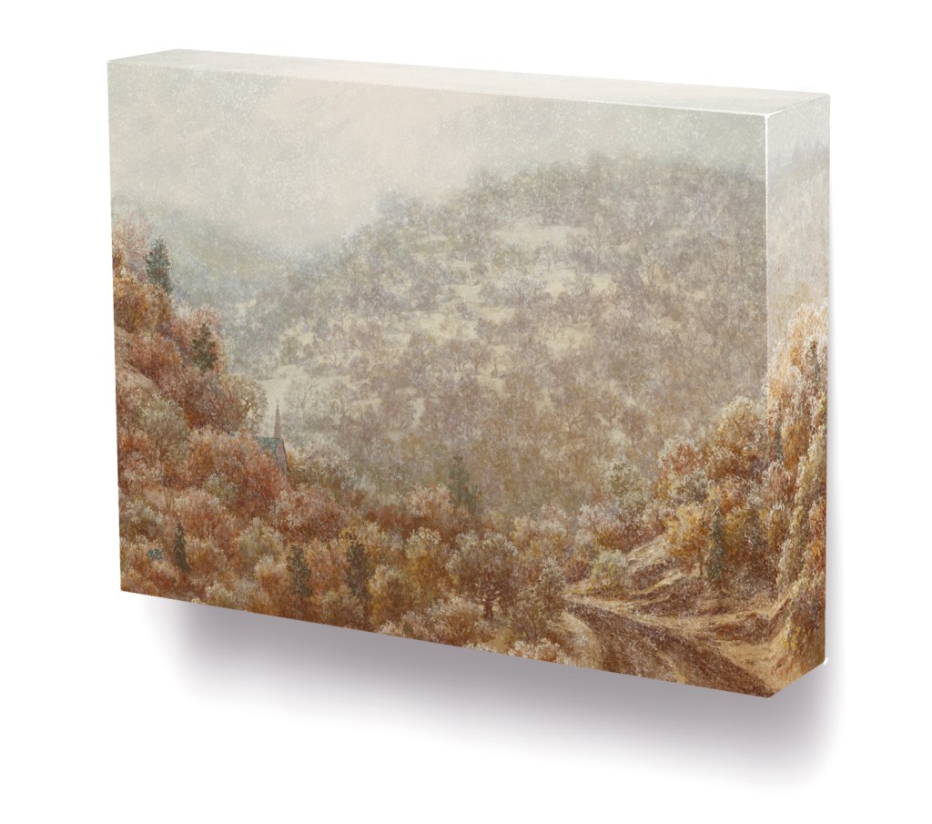 A three dimensional rendering of the 11" x 14" painting stretched with gallery wrap.